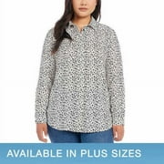 Dalia Ladies' Woven Top Size: XL, Color: Off-White&Black Print