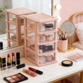thumbnail image 3 of FastXmas 4 Layer Plastic Drawers - Small Desktop Organizer with Transparent Drawers, Tabletop Multi Layer Storage Box for Home, Office, Stationery, Jewelry and Cosmetics(12 Inch), 3 of 5