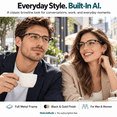 thumbnail image 5 of GenXenon Bluetooth AI Glasses,No-Subscription AI Translation,Free App,Photochromic Daily Wear,Open Bluetooth Audio,Gold Half Frame Unisex,Suitable for Meetings and Offices, 5 of 10