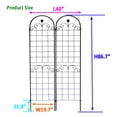 thumbnail image 2 of 86.7" x 19.7" Garden Trellis, 2 Pack Outdoor Wedding Arbor, Metal Arch Trellis for Climbing Plants Arbor Party Decoration Décor, 2 of 8
