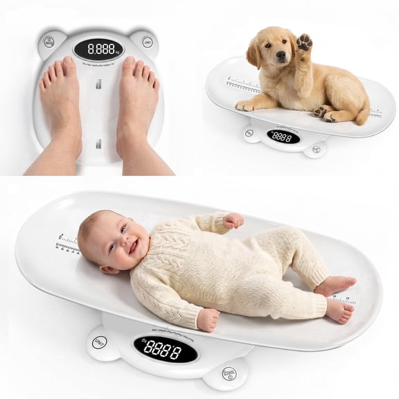 ZNQPLF Baby Scale, Infant Scale for Baby Adult and Pet, Baby Scales for Weighing Newborns, White, 265lb Max Capacity.