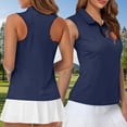 thumbnail image 3 of Pzuqiu Golf Ball Couple Matching Outfit Mens Golf Shirts Short Sleeve Casual Workout Cool 1/4 Zip Up Shirt and Womens Golf Shirts Collared Sleeveless Quick Dry Sports Tops Size S, 3 of 8