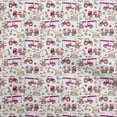 thumbnail image 1 of oneOone Viscose Jersey Dark Magenta Fabric Kids Vehicle Fabric For Sewing Printed Craft Fabric By The Yard 60 Inch Wide, 1 of 4