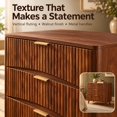 thumbnail image 6 of PORKISS Fluted 3 Drawer Dresser for Bedroom, 31.6" Mid Century Chest of Drawers with Curved Fronts, Wood Small Dresser with Metal Handles & Storage for Hallway Living Room Entryway, Walnut A, 6 of 7