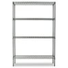 Alera ALESW504818BA Wire Shelving Starter Kit, Four-Shelf, 48w X 18d X 72h, Black Anthracite