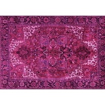 Ahgly Company Indoor Rectangle Persian Pink Traditional Area Rugs, 5' x 7'