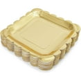 thumbnail image 4 of 48-Pack Gold Foil Square Paper Plates Scalloped Edge (7 in), 4 of 5