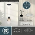 thumbnail image 4 of Milano Bronze Mini Pendant Ceiling Light Amber Fog Glass, 4 of 8
