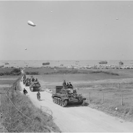 Cromwell Tank - LAMINATED POSTER IWM captionåÊ: THE BRITISH ARMY IN THE NORMANDY CAMPAIGN 1944. A Cromwell tank leads a column of arm Poster Print 24 x 36
