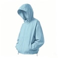 thumbnail image 6 of WPPGONE Womens Windbreaker Jacket Hooded Water-Repellent Hem Drawstring Zip Up Long Sleeve Coat Outdoor Autumn Winter Fashion Casual Jacket with Pockets, 6 of 9