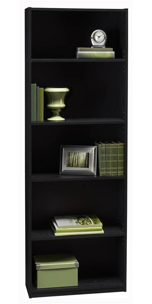 5-Shelf Bookcase in Black Ebony Ash Finish - image 3 of 4