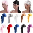 thumbnail image 1 of Stock Unisexe Hommes Femmes Bandana Durag Couvre-Chef Doux Soie Casquette Pirate Enveloppe, 1 of 5