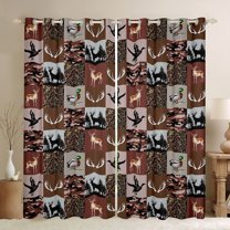 Feelyou Jungle Deer Black Out Curtains, Rustic Duck Curtains Pack of 2 (42x63 Each)