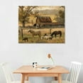 thumbnail image 2 of COMIO Farm Animal Wall Art Country Rustic Old Barn Pictures Wall Decor Canvas Print Farmhouse Western Landscape Painting Home Artwork for Bathroom Living Room Bedroom Office Framed, 2 of 6