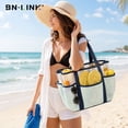 thumbnail image 5 of BN-LINK Beach Bag,Breathable Mesh Beach Tote Bag, Foldable Large Swim Pool Bag with 8 Pockets for Swimming,Travel, Vacation Essentials,Green, 5 of 6
