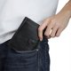 thumbnail image 1 of Moneda cremallera de cuero Macarena para hombres carteras de negocios soporte de crédito con identificación bolsi negro, 1 of 7