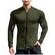 thumbnail image 2 of pstuiky camisa de manga larga para hombre, Cárdigan deportivo informal de manga larga con cuello redondo y cremallera de color liso para hombre Tops de hombre m, 2 of 4