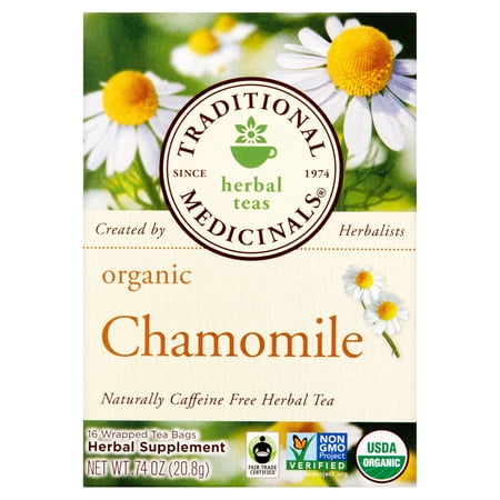 Traditional Medicinals Organic Chamomile Wrapped Tea Bags, 16 count, .74 oz, 6 pack
