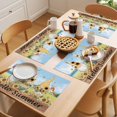 thumbnail image 5 of Sunflower Gnome Placemats Set of 4, Sweet Sunshine Yellow Flower Farm Plant Retro Non-Slip Place Mats Washable Table Mats for Kitchen Dining Table Decorations Indoor/Outdoor, 5 of 9