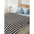 thumbnail image 5 of Black Striped Flat Sheets Only Full Size, Soft Breathable Bed Top Sheets for Mattress, Modern Simple Farmhouse Beige Vintage Luxury Bedding Flat Sheets for Home Hotel Bedroom Bed Protection, 5 of 9