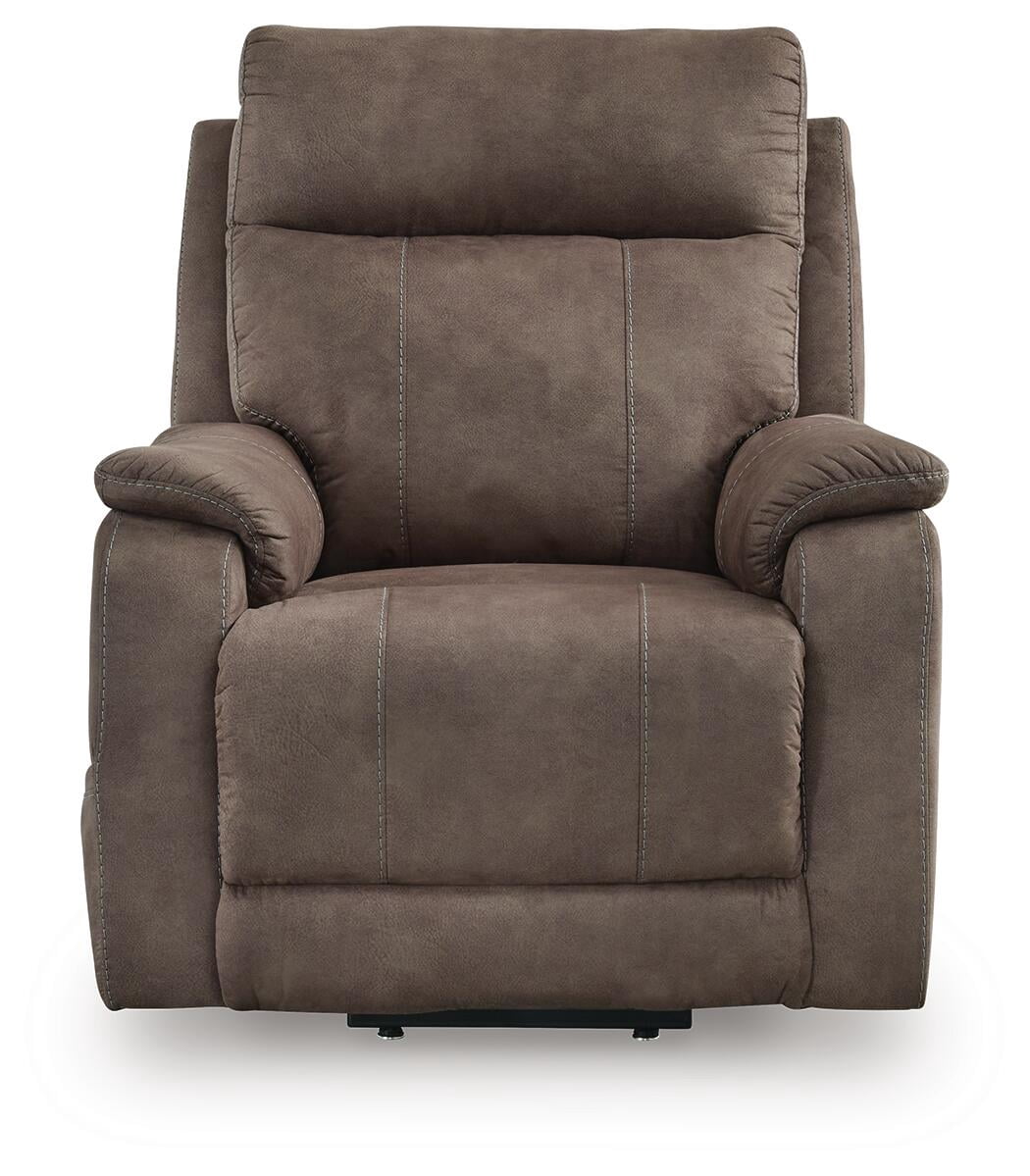 Signature Design by Ashley Crestmeade Power Lift Recliner Chair with Heat, Massage, USB Charging - Espresso Brown Faux Leather Electric Lift Chair
