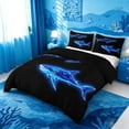 thumbnail image 2 of meiyoeat Ocean Themed Bedding For Kids,Cute Sea Animal Shark Duvet Cover Full For Boys,Black Reversible,3pcs(No Comforter), 2 of 6