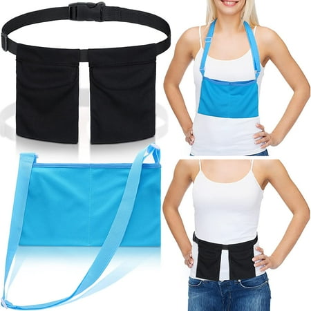 

Discount Mastectomy Drain Holder Adjustable Drain Pouch with Shower Bag Mastectomy Breast Shirts with Drain Pockets Mastectomy Tummy Tuck Recovery Supplies (Black Blue Two Pockets)