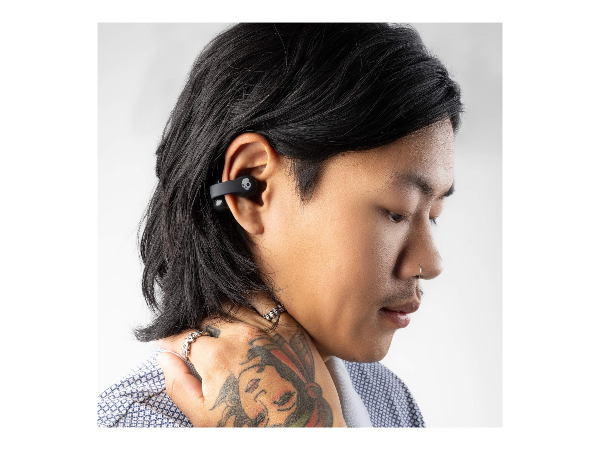 Skullcandy Push 720 Open - True wireless earphones with mic - open ear - over-the-ear mount - Bluetooth - black/silver