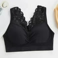thumbnail image 6 of Elainilye Fashion No Underwire Bras for Women Yoga Bra Gathering Bra Wireless Underwear Sports Bras Back Smoothing Bra,Black, 6 of 6