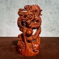 thumbnail image 3 of Rosewood carved dragon ornament, wooden three-in-one twelve zodiac animal figurine, wooden dragon for home living room decoration, business opening, housewarming gift., 3 of 3