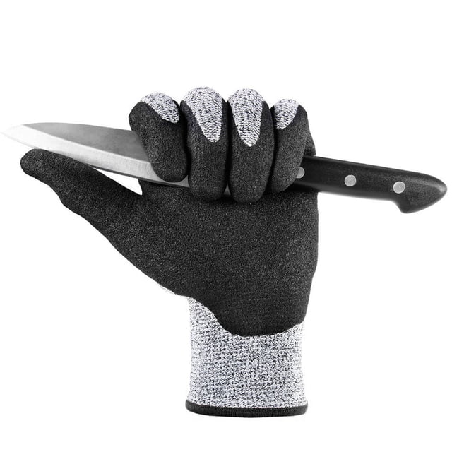 Guantes Anticorte, Guantes Recubiertos De Nitrilo Resistentes A Cortes, Buen Agarre, Muñequera Tejida, Protección Cómoda De Nivel 5, Seguro Para Trabajos En Metal