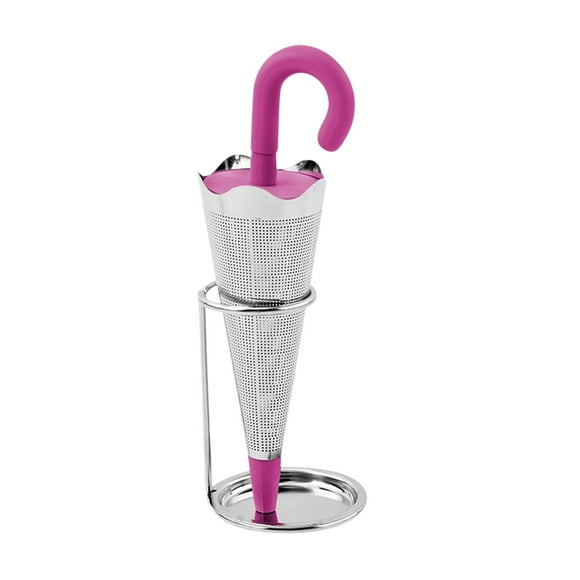 Colador de té de acero inoxidable con infusor tipo paraguas para té de hojas sueltas, colador para infusión de té para taza o tetera, infusor de té colgante para uso doméstico, de cocina o de