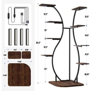 Barrina LS12 Corner Plant Stand with Grow Light 62.2 Tall 9-Tier Plant Shelf for Large Plant Warm Full Spectrum T5 Grow Lights S-Shape Corner Flower Holder for Living Room Home Decor Gardening
