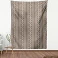 thumbnail image 4 of Ambesonne Ethnic Fabric by the Yard Upholstery, Vertical Lines and Flowers, 2 Yards, Pale Mauve Taupe and Beige, 4 of 5