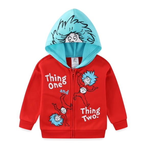 Dr. Seuss Cat in the Hat Thing 1 and Thing 2 Zip-Up Hoodie (Boys), Sizes 2T-4T