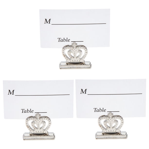 EeaseMX 3 soportes para tarjetas fotográficas, porta notas con forma de corona, centros de mesa para fiestas