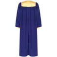 thumbnail image 3 of TiaoBug Womens Mens Choir Church Robe V-neck Long Sleeve Zipper Graduation Gown Blue XL, 3 of 7