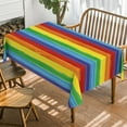 thumbnail image 2 of LGBT Rectangular Tablecloth 60×104 Inch, Gay Pride Flag Rainbow Washable Table Cover for Party Picnic Dinner Decor, 2 of 6