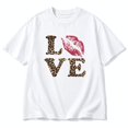 thumbnail image 5 of Women's LOVE Graphic T-Shirt, Short Sleeve Crew Neck Casual Tee, White, 5 of 8