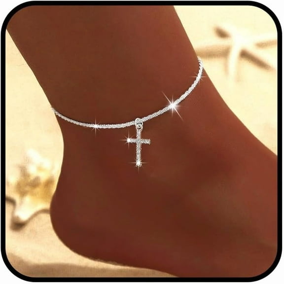 925 Sterling Silver Ankle Bracelet for Women 14K Gold Plated Anklets Dainty Ankle Chain Waterproof Foot Jewelry[t133]