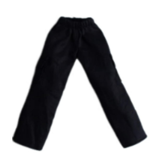 Figura de hombre a escala 1:12, pantalones casuales, mini ropa de hombre, muñeca de moda, pantalones cargo negro
