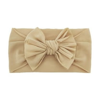 XEGLSBU Baby Girl Bows Clips Toddler Baby Boys Girls Solid Bowknot Stretch Knitted Hairband Headwear Headband Big Hair Bows for Girls 8-12 Beige One Size