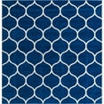 thumbnail image 3 of Unique Loom Trellis Frieze Collection Area Rug - Rounded (5' Square Navy Blue/Ivory), 3 of 7
