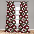 thumbnail image 4 of Ambesonne Tropical Curtains, Exotic Art Geometric Back, Pair of 28"x95", Reseda Green Dark Rust, 4 of 5