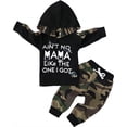 thumbnail image 1 of Conjunto de pantalones con capucha y camuflaje ZOEREA 4T Outfit para bebés, 1 of 6