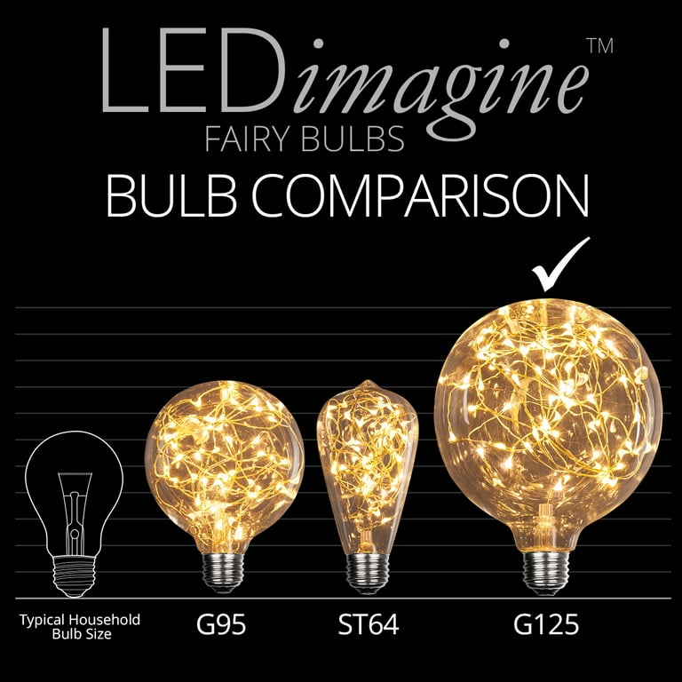 LEDimagine G125 Fairy Light Bulb, 75 Warm White LED Diodes Inside