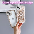 thumbnail image 4 of Compatible with iPhone 13 Case Clear with Brown Leopard Print Design for Men Women Girls,Aesthetic Cute Wavy Soft Shockproof Cell Phone Cover for iPhone 13 6.1 Inch (Stone), 4 of 12