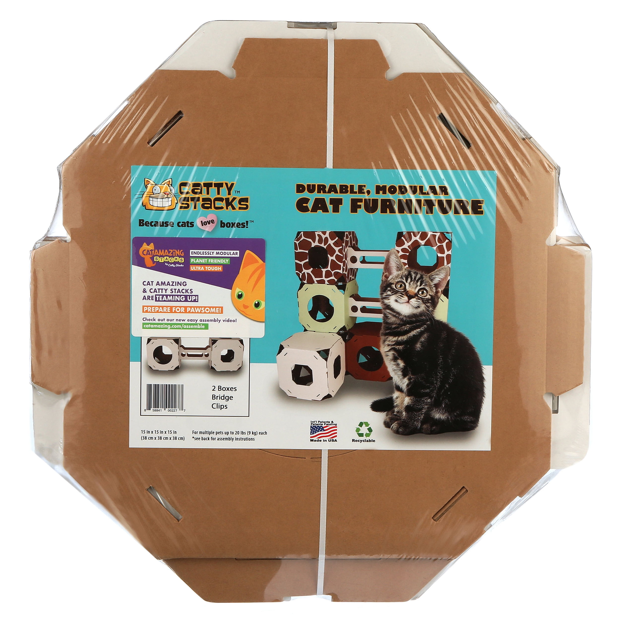 Cat Amazing Stacks Modern Cat Condo Modular Cat Tree Giraffe Print Walmart Com Walmart Com