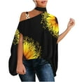 thumbnail image 2 of symoid Womens T-Shirts- Halter Neck Flutter Drop Shoulder Blouse Casual Printed Short Sleeve Tee Tops ,for Spring, Summer and Fall Black L, 2 of 5