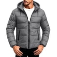 thumbnail image 2 of WRKEKC Puffer Jacket Men Hooded Lightweight Winter Outerwear with Zipper Side Pockets for Cold Weather Daily Outdoor Wear, 2 of 6